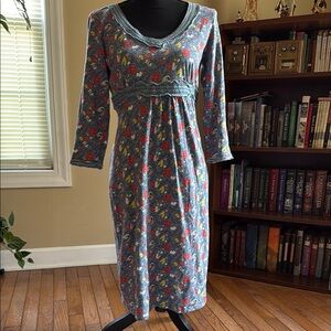 Boden Blue Floral Midi Dress